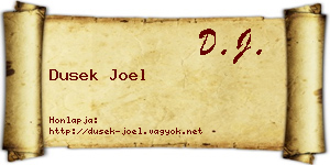 Dusek Joel névjegykártya